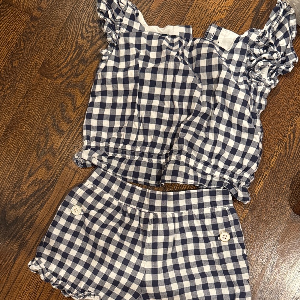 Janie and jack Gingham Checkered Top and Shorts Set 3t